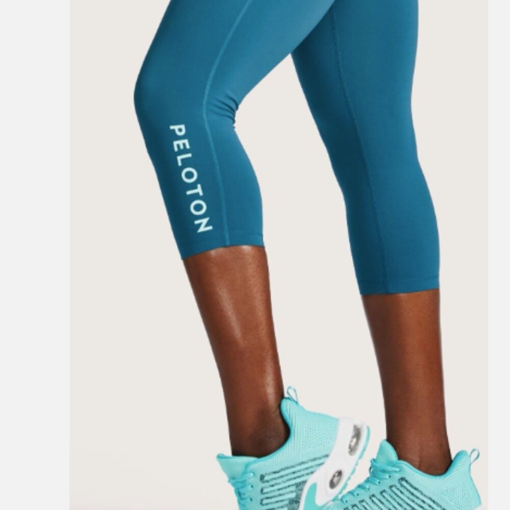 💕 PELOTON Essential Capri Leggings Teal Green Large - Picture 5 of 7